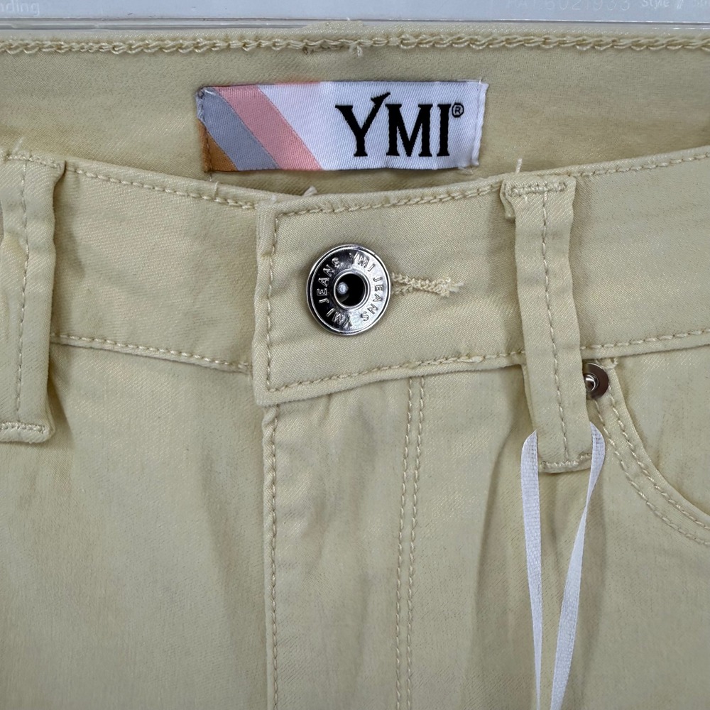 YMI Womens Mid-Rise Hyper Stretch Skinny Jeans Yellow Forever Color Size M NWT - Picture 3 of 8
